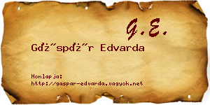 Gáspár Edvarda névjegykártya